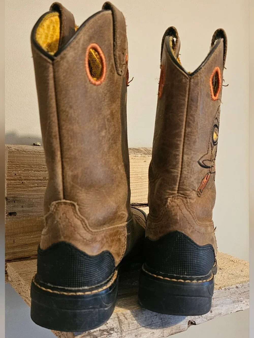 Cody James Boys Skull Work Cowboy Boots - Broad Square Toe Little Boy Size 1
